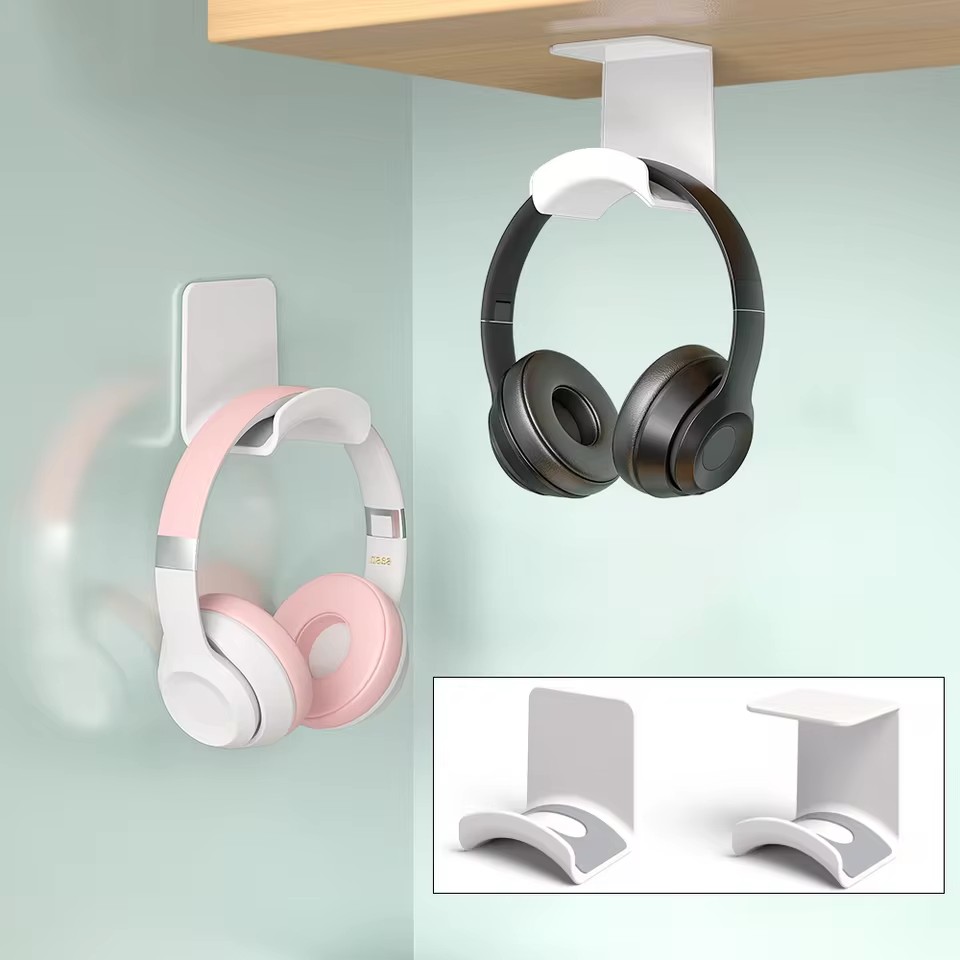 Gaming Headset - Universeller Kopfhörerständer, selbstklebender Kunststoff-Wandhalter, Headset-Halterung unter