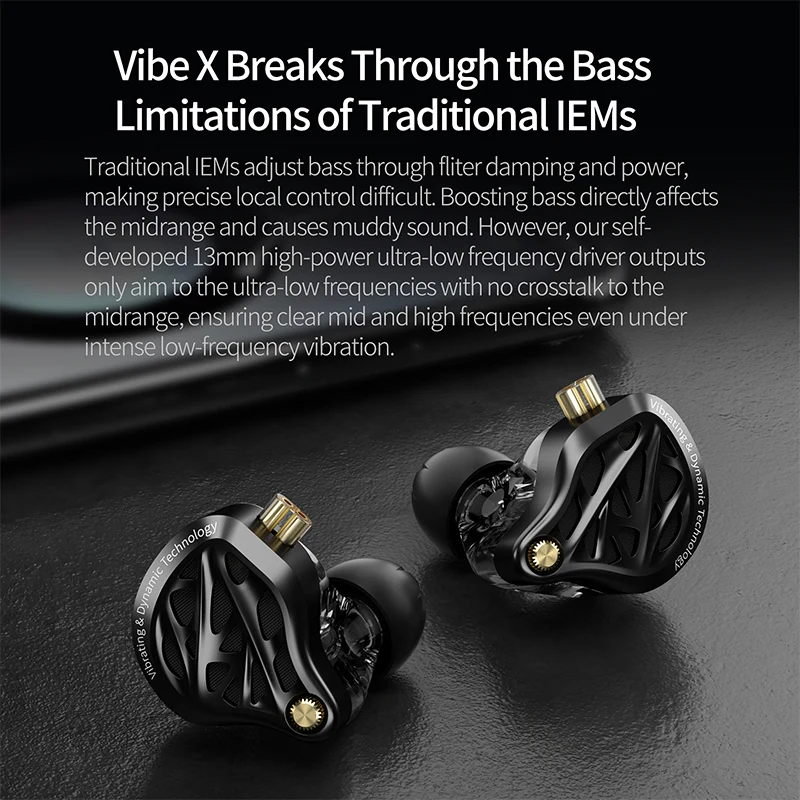 Gaming Headset - KZ Vibe X Kopfhörer mit Niederfrequenz-Vibration,