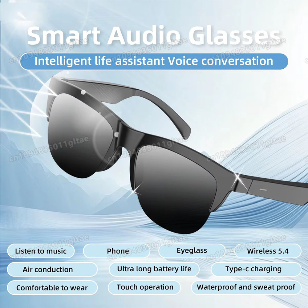Gaming Headset - Neue Kamera-Steuerungs-Smart-Brille 2026 Musik-Sonnenbrille Kopfhörer Kabelloses